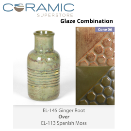 Ginger Root - EL145 over Spanish Moss EL113 Glaze Combination